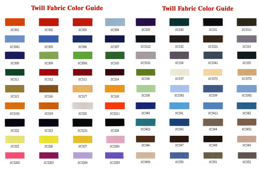 Twill Colors from FactoryDirectPatches.com